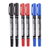 得力 6824 小雙頭油性記號筆 紅色